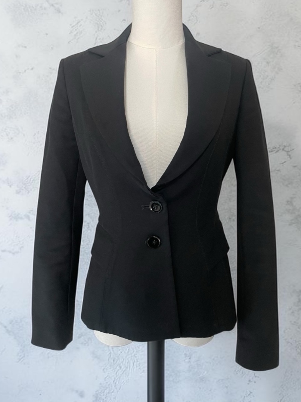 WHBM Black Structured Blazer Office Career Jacket Size 0